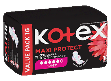 Kotex® Maxi Protect Super Pads 16s - Value Pack