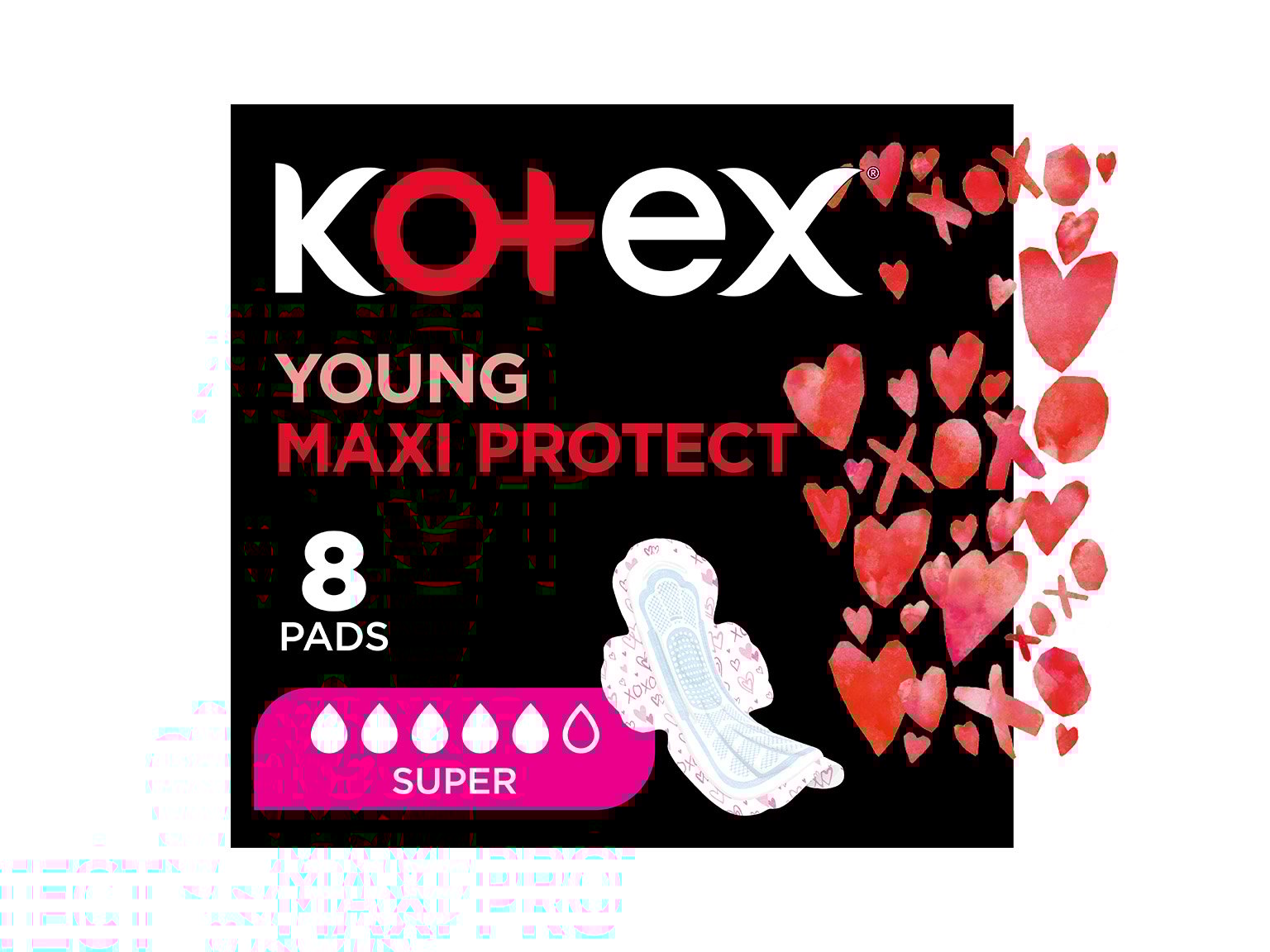 Kotex Young Maxi Protect Super Pads 8s product image