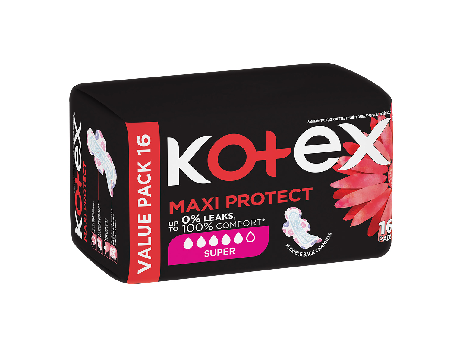 Kotex Maxi Protect Super Pads 16s Value Pack product image