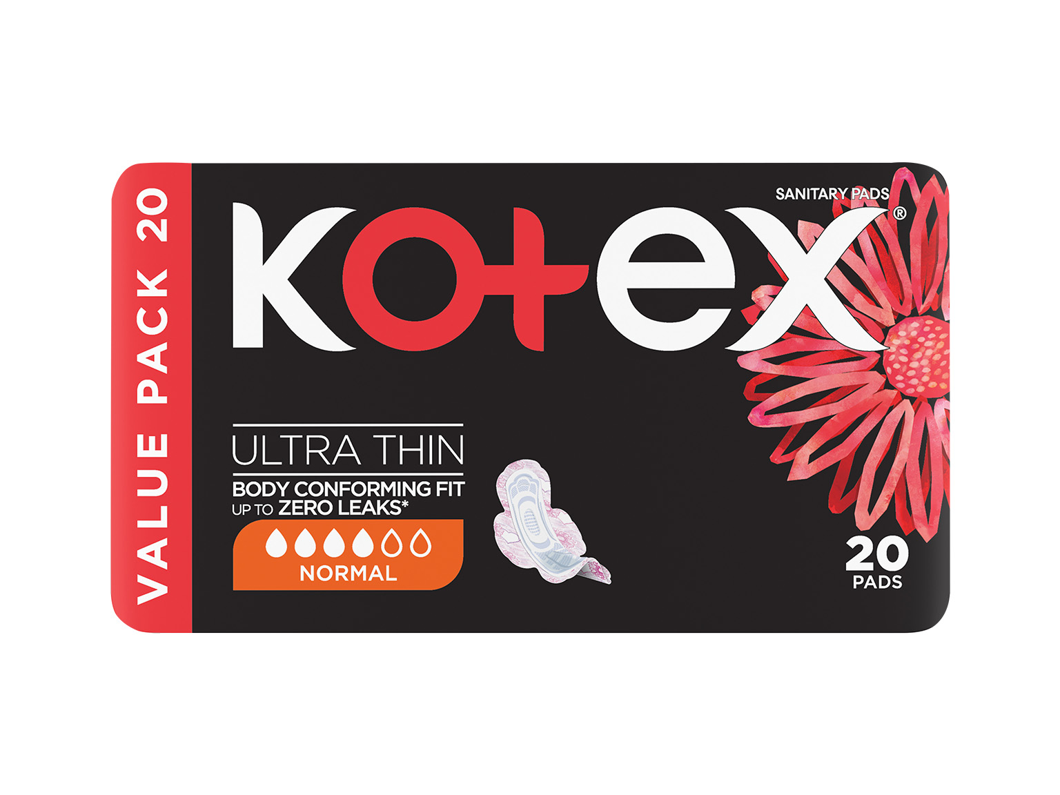 Kotex Ultra Thin Normal Pads 20s Value Pack product image