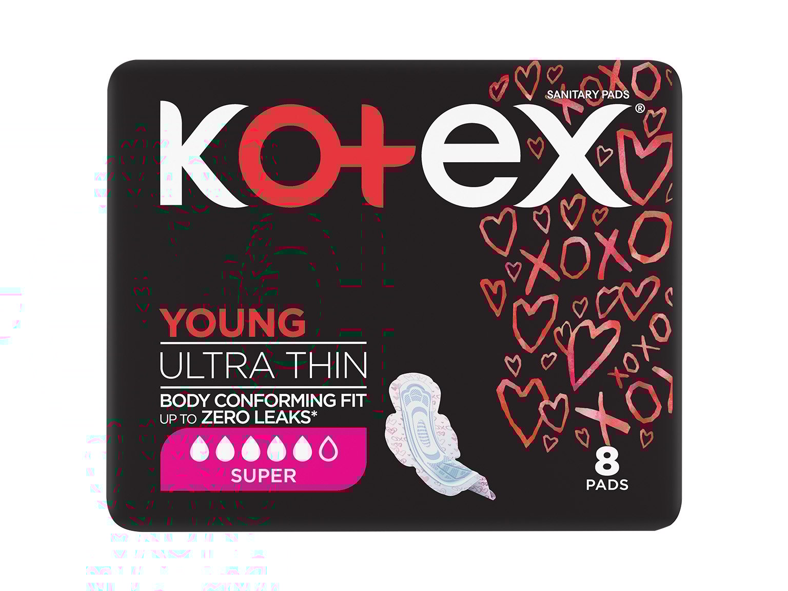 Kotex Young Ultra Thin Super Pads 8s product image