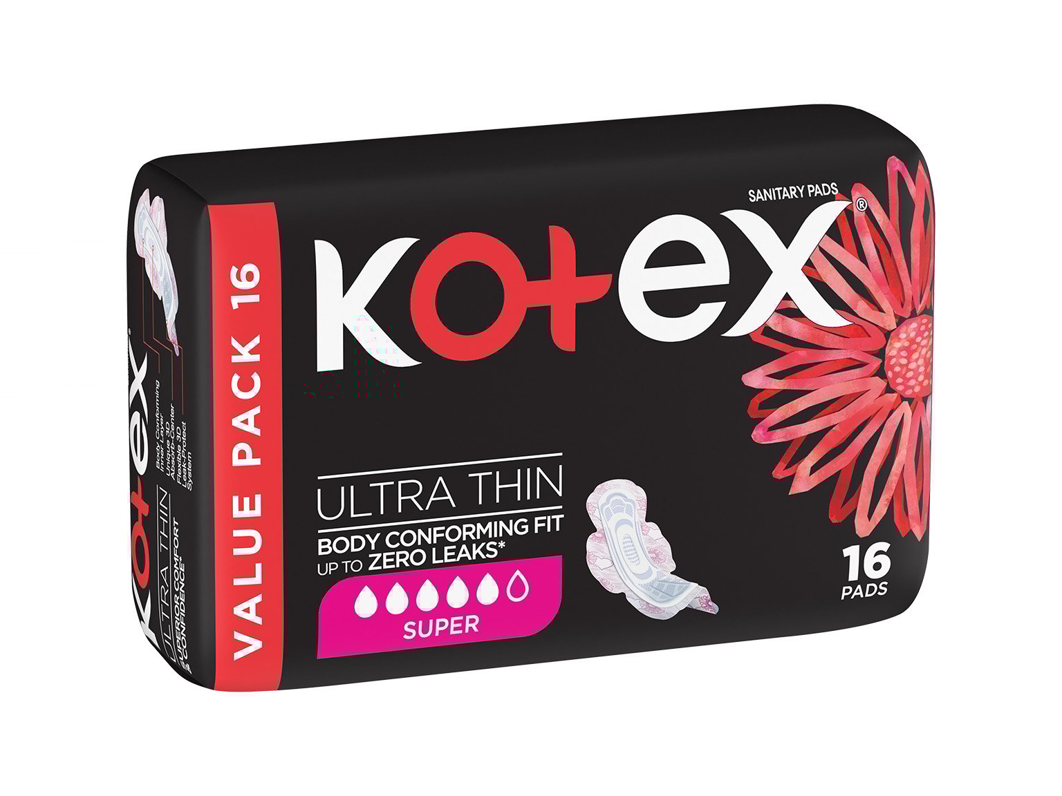 Kotex Ultra Thin Super Pads 16s Value Pack product image