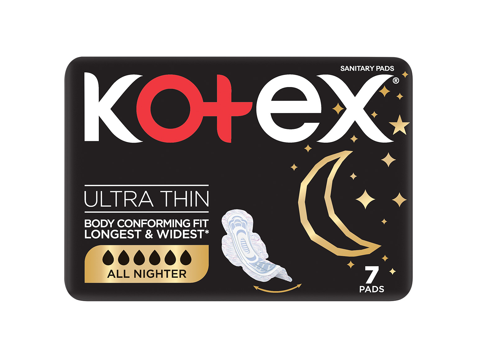 Kotex Ultra Thin All Nighter Pads 7s product image