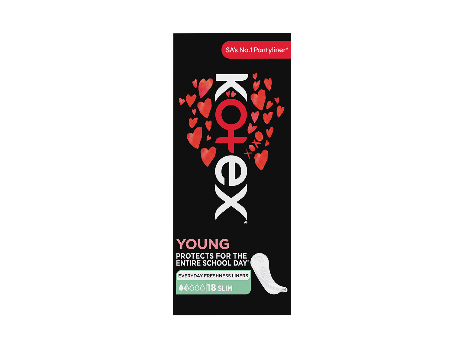 Kotex Young Slim Unscented Liner 18s product image