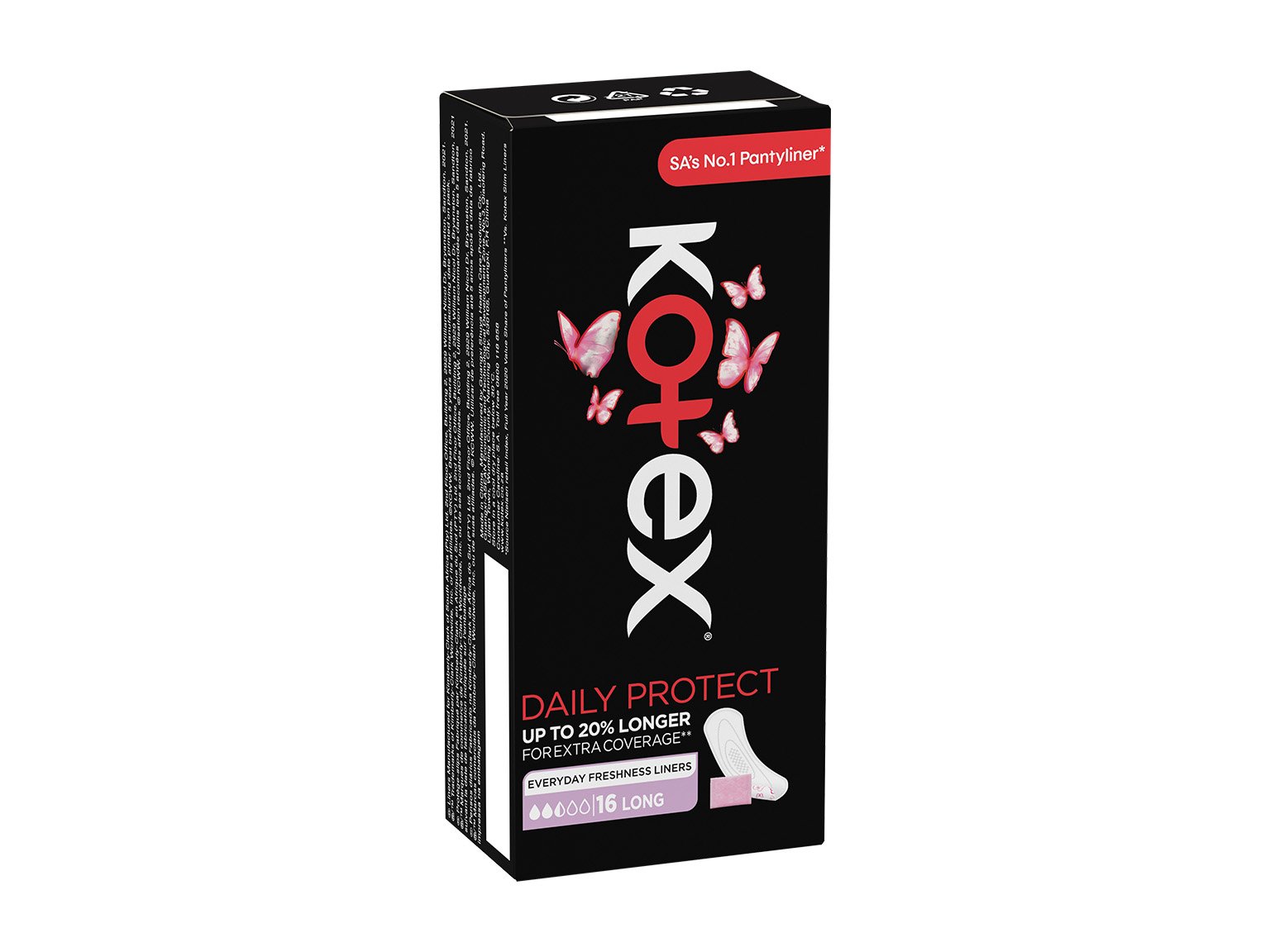 Kotex Daily Protect Liners Long Unscented 16s product image