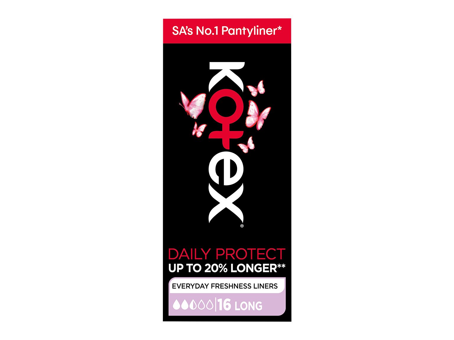 Kotex Daily Protect Liners Long Unscented 16s product image