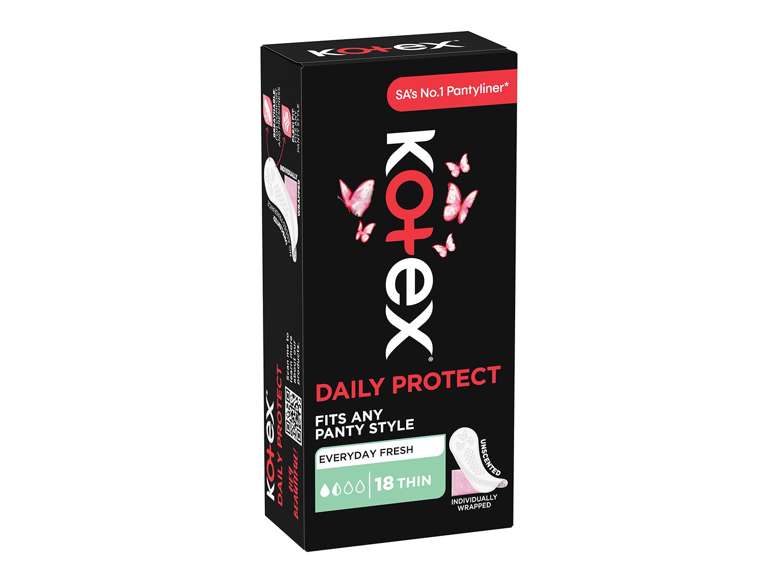 Kotex Daily Protect Slim Unscented Liners 18s product image