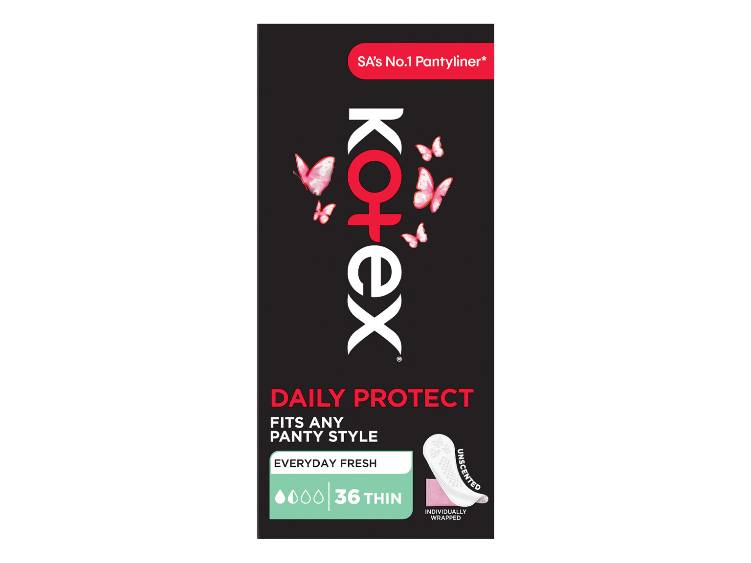 Kotex Daily Protect Unscented Thin Pantyliners 36s product image